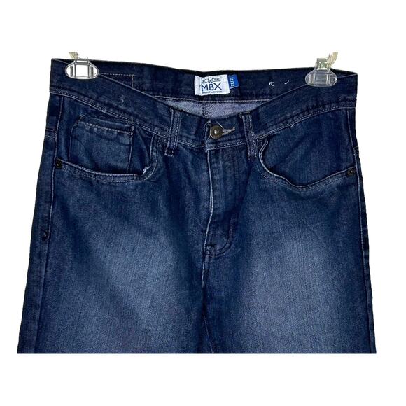 MBX Straight Leg Dark Wash Dungaree Denim Blue Jeans 32 x 31 - Picture 2 of 9